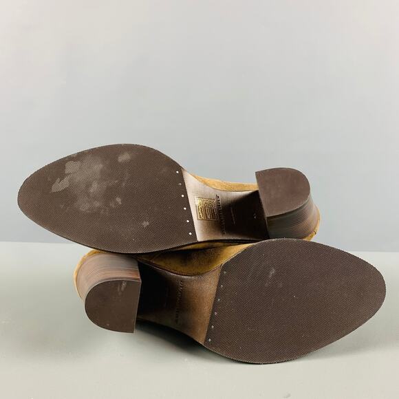 BURBERRY Size 11 Brown Suede Chunky heel Boots - Picture 6 of 8